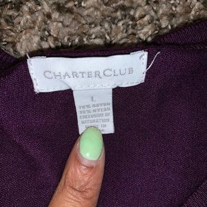 Charter Club Sweaters - Purple Cardigan, Beautiful accents near collar Charter Club Sweaters - Purple Cardigan, Beautiful accents near collar